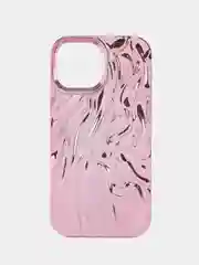 Розовый чехол для айфон 11 12 13 14 15 Pro Max силиконовый iPhone блестящий