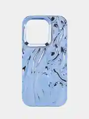 Светло-синий чехол для айфон 11 12 13 14 15 Pro Max силиконовый iPhone блестящий