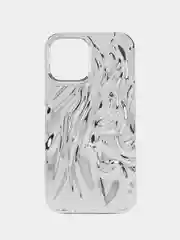 Серебряный чехол для айфон 11 12 13 14 15 Pro Max силиконовый iPhone блестящий