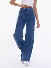 Лазурный женские джинсы широкие wide leg трубы палаццо