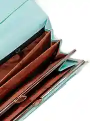 Бирюзовый кошелек женский с отделением для мелочи, 10х19 см