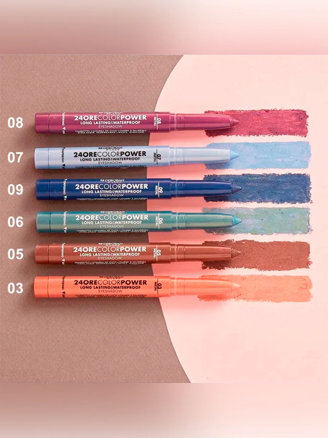 DEBORAH Тени карандаш стойкие 24ORE COLOR POWER EYESHADOW тон 07 светло-голубой