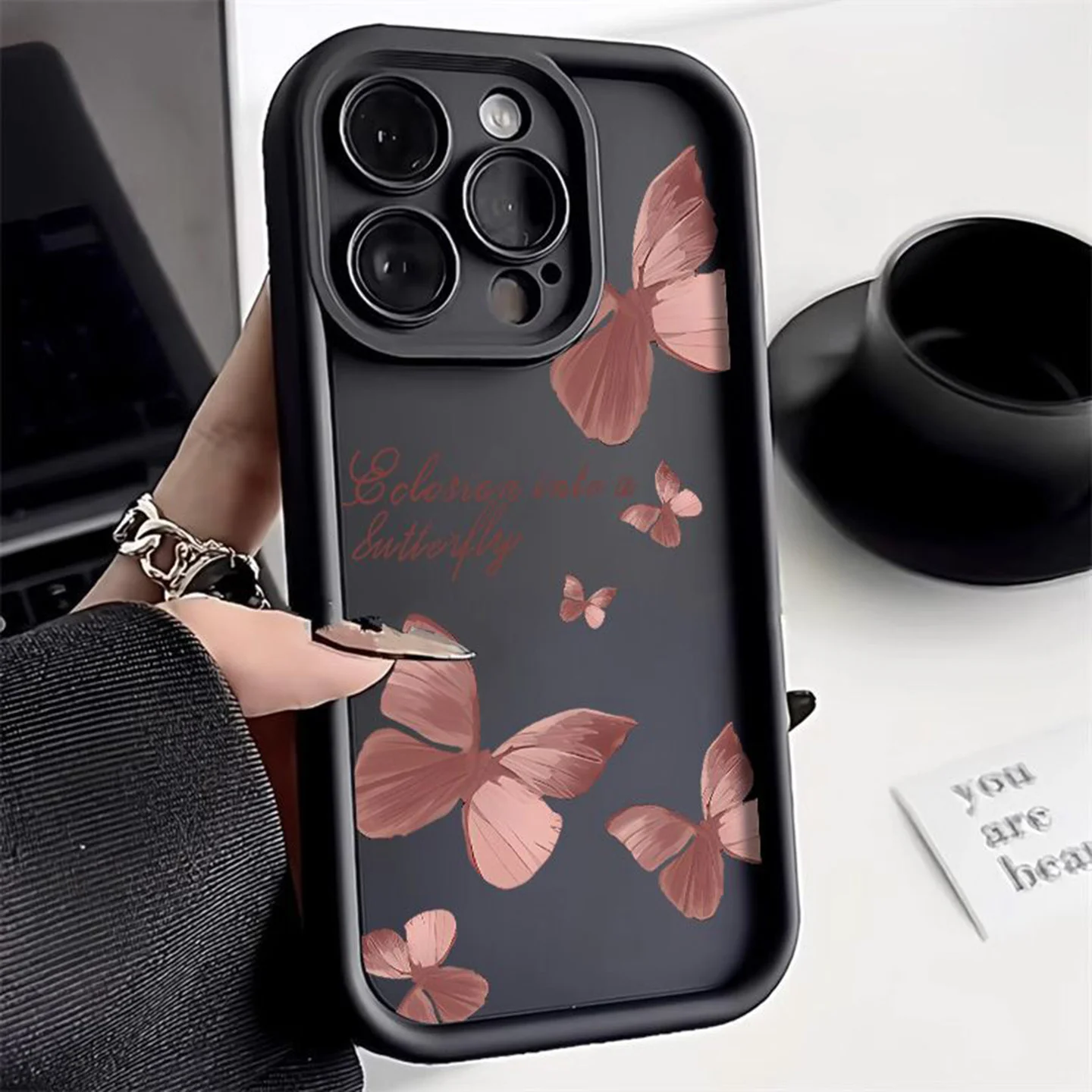 Черный чехол для iPhone 6s/7/8/SE/XR/XS/11/12/13/14/15 Pro/Max/Plus/Mini/силикон/противоударный