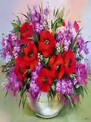 Алый картина по номерам, на холсте, с подрамником