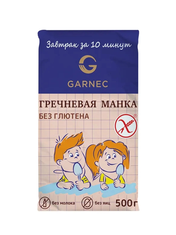 GARNEC Крупка гречневая Гречневая манка без глютена 450г