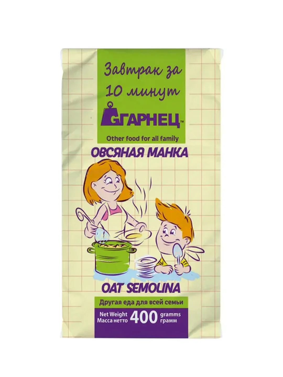 GARNEC Крупка овсяная Овсяная манка без глютена 400г