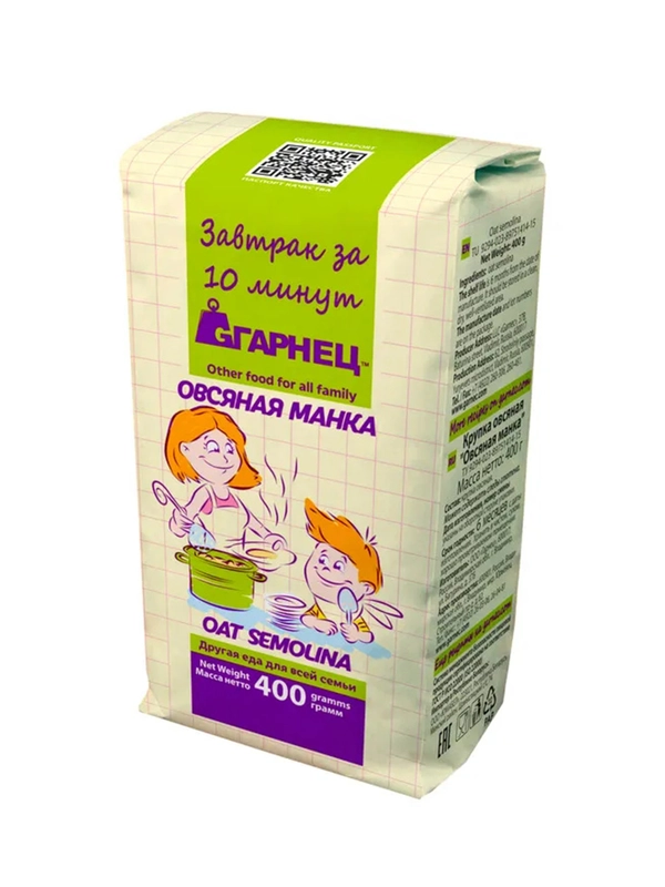 GARNEC Крупка овсяная Овсяная манка без глютена 400г