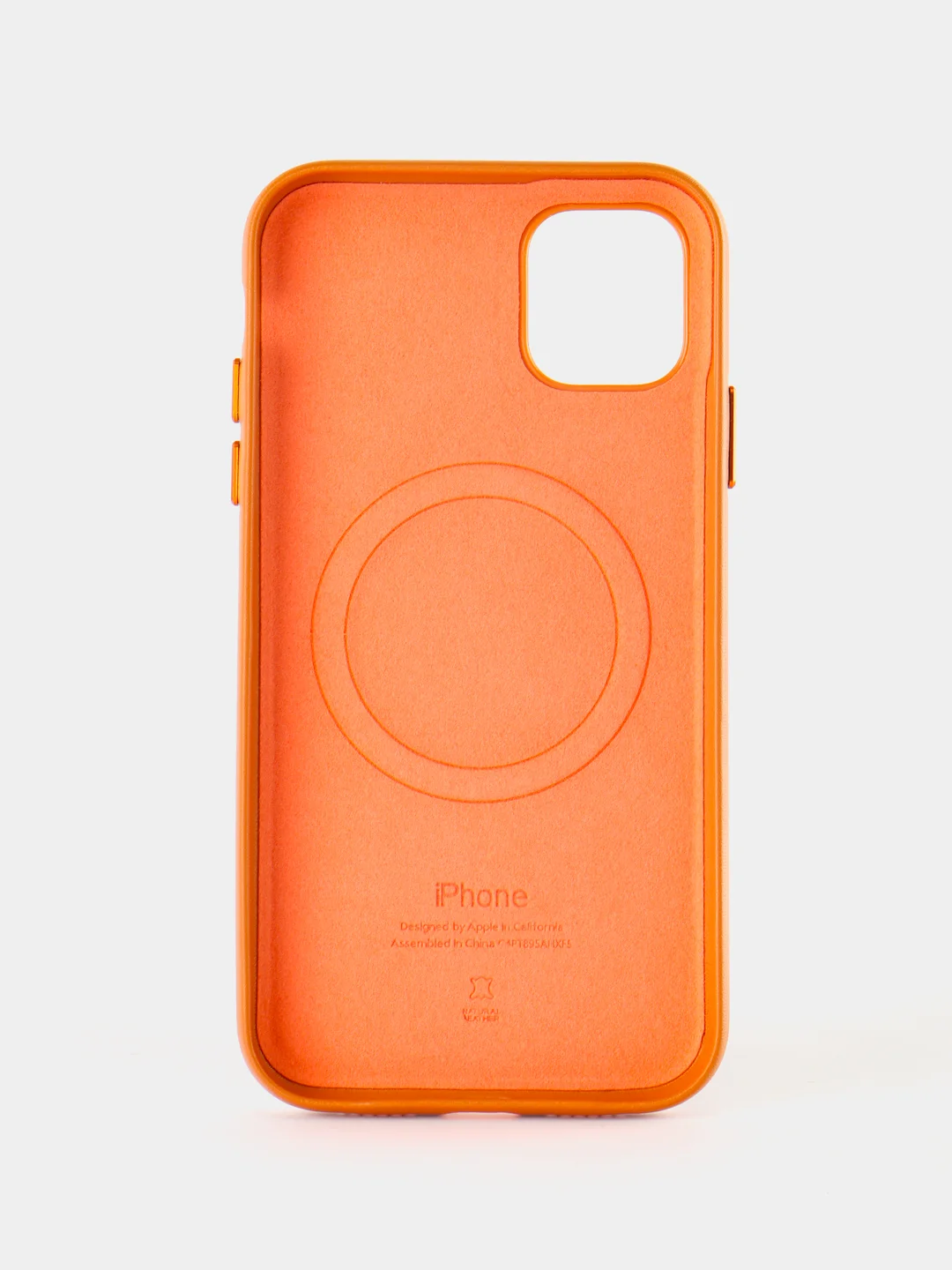 Оранжевый кожаный чехол Leather Case для iPhone 11 с функцией MagSafe