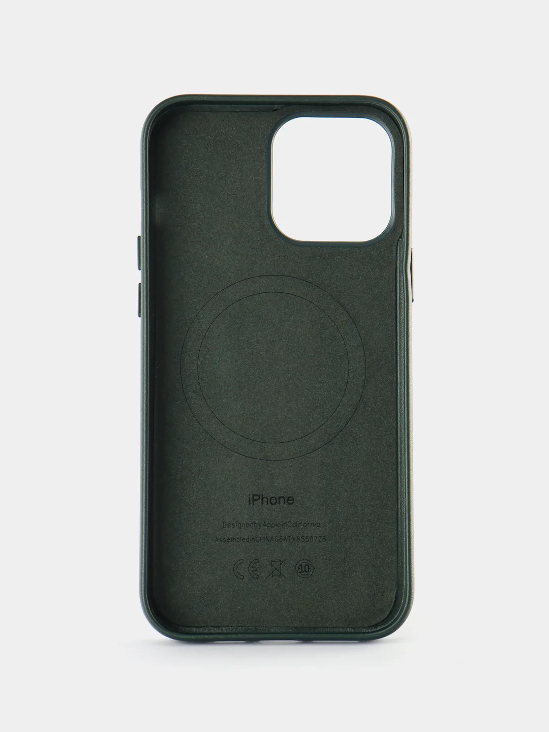 Зеленый кожаный чехол Leather Case для iPhone 13 Pro Max с функцией MagSafe