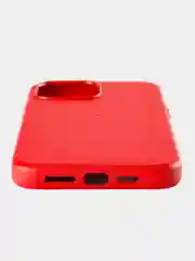 Красный кожаный чехол Leather Case для iPhone 13 Pro Max с функцией MagSafe