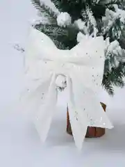 Белый бант на елку новогодний большой 12 х 14 см 6 штук, бантик на елку