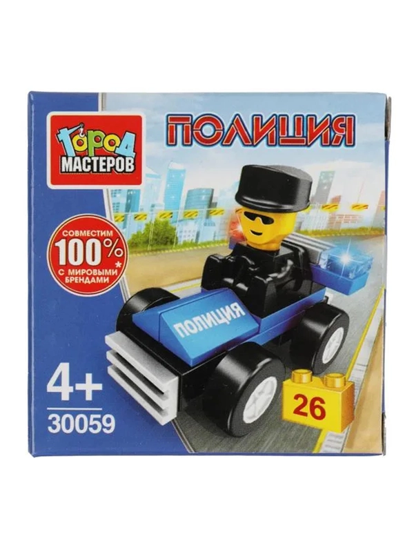 Конструктор Город мастеров "Полицейский на машине", 26 деталей
