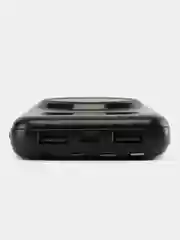 Черный power bank, внешний аккумулятор с быстрой и беспроводной зарядкой