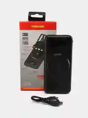 Черный power bank, внешний аккумулятор с быстрой и беспроводной зарядкой