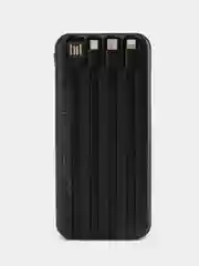 Черный power bank, внешний аккумулятор с быстрой и беспроводной зарядкой