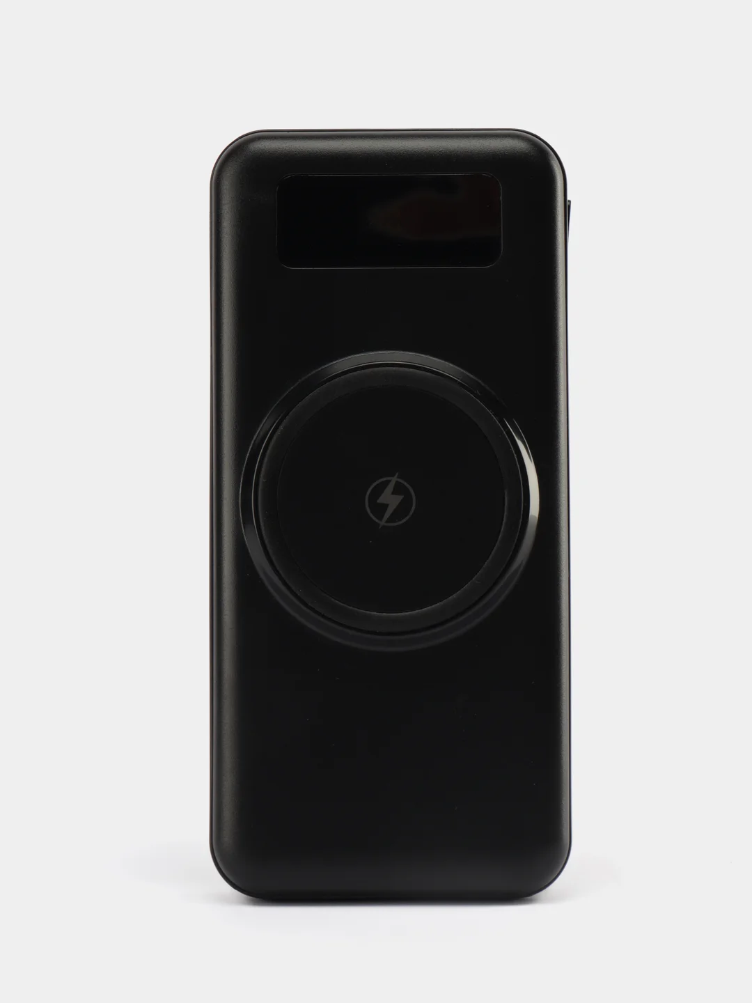 Черный power bank, внешний аккумулятор с быстрой и беспроводной зарядкой