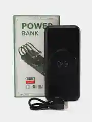 Power Bank с беспроводной зарядкой и встроенными кабелями lightning, USB, Type-c, microUSB
