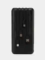 Повербанк 30000 со встроенными кабелями lightning, USB, USB Type-c, microUSB