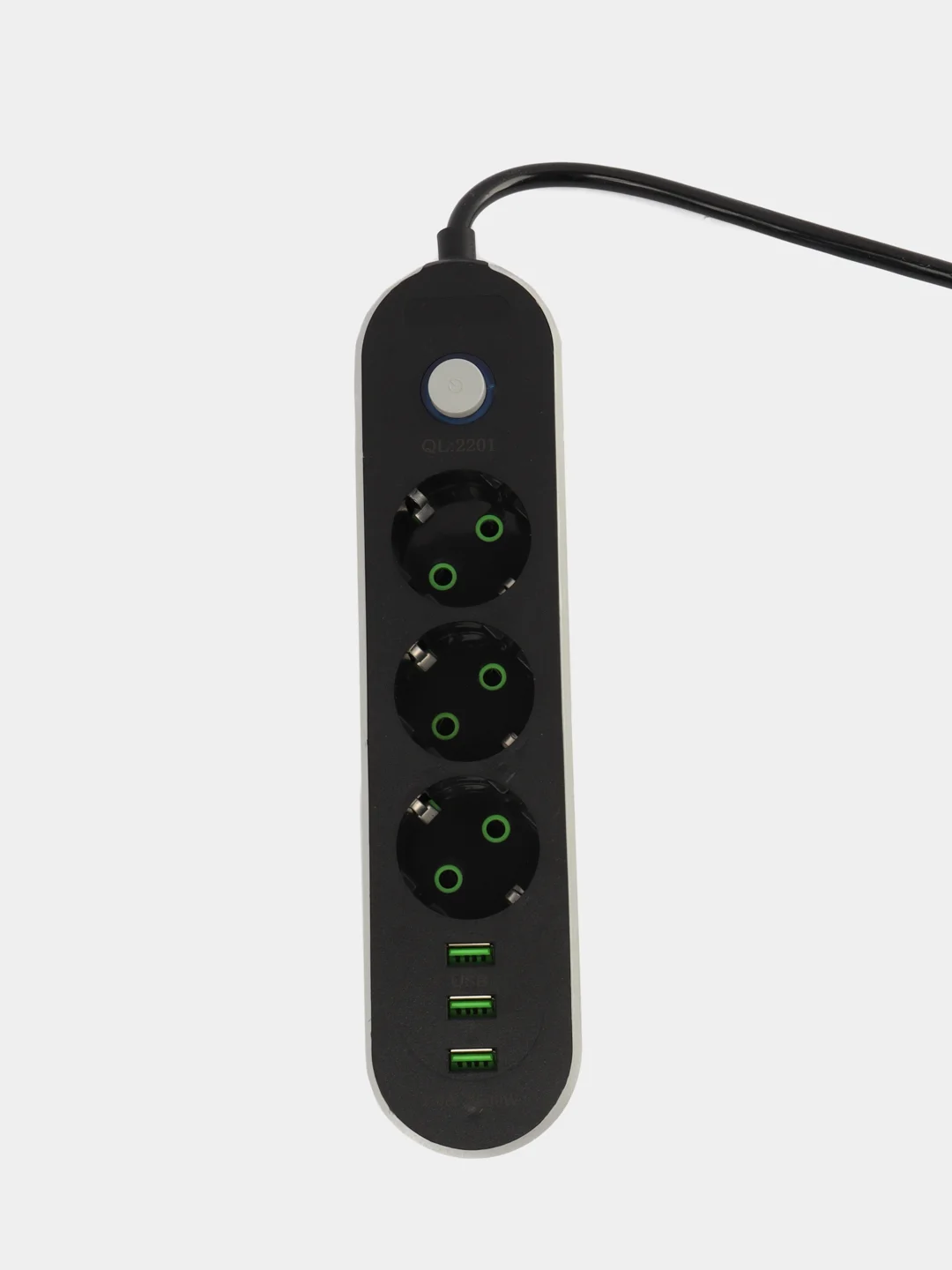 Сетевой фильтр 3 розетки, с 3-мя USB портами зарядки, удлинитель