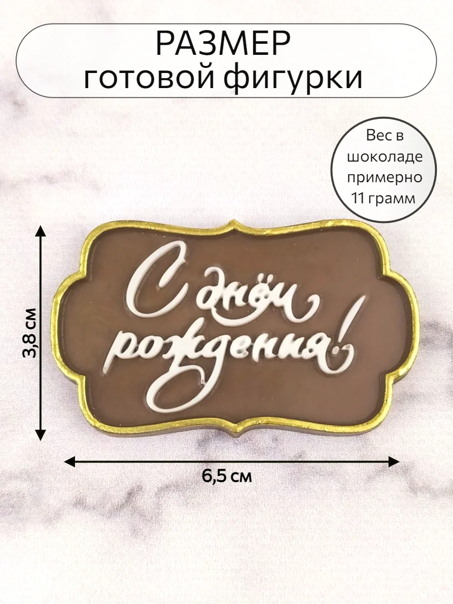 Силиконовая форма молд для шоколада С днем рождения рамка мини