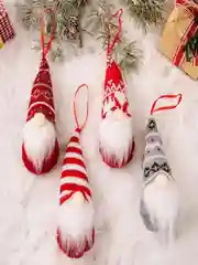 Разноцветный елочные игрушки, новогодние Игрушки на ёлку Гномики 1 шт и набор 4 шт