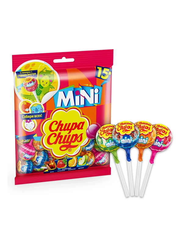 CHUPA CHUPS Леденцы на палочке мини 90г