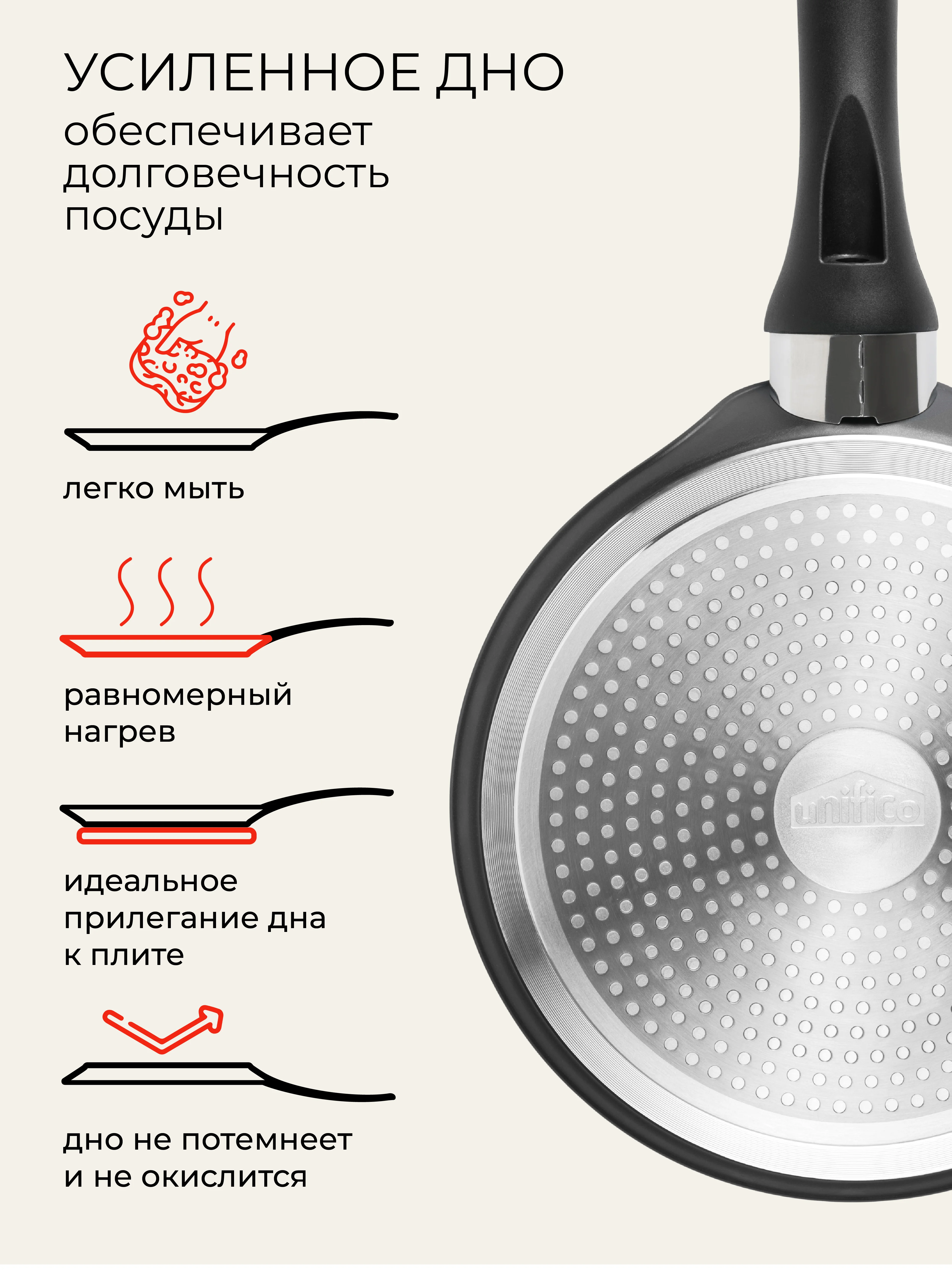 Сковорода блинная 24 см антипригарная литая