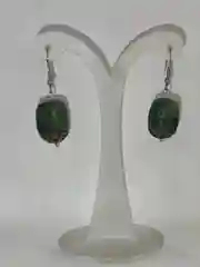 Серьги зеленая яшма, натуральный камень