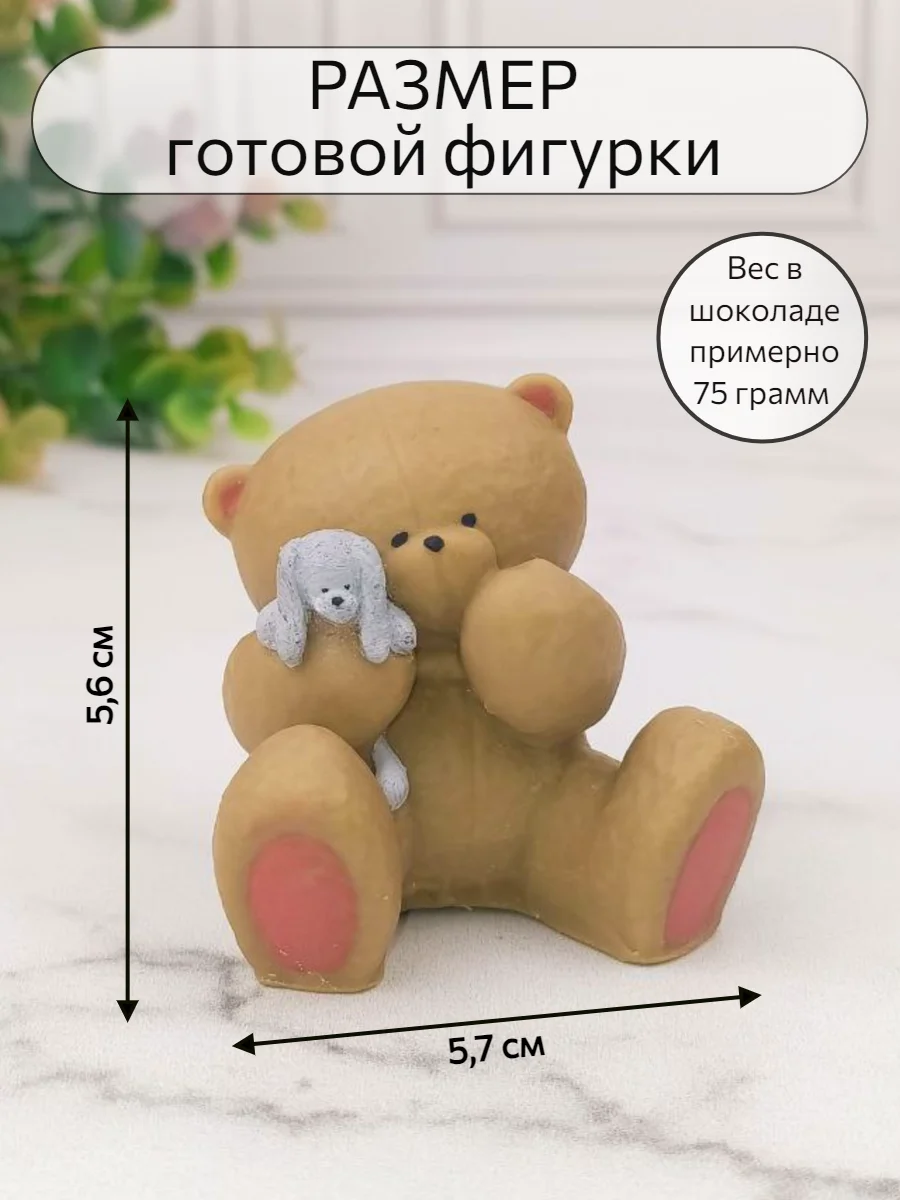 Силиконовая форма "Мишка-пухлик" мини силиконовый молд, форма для шоколада