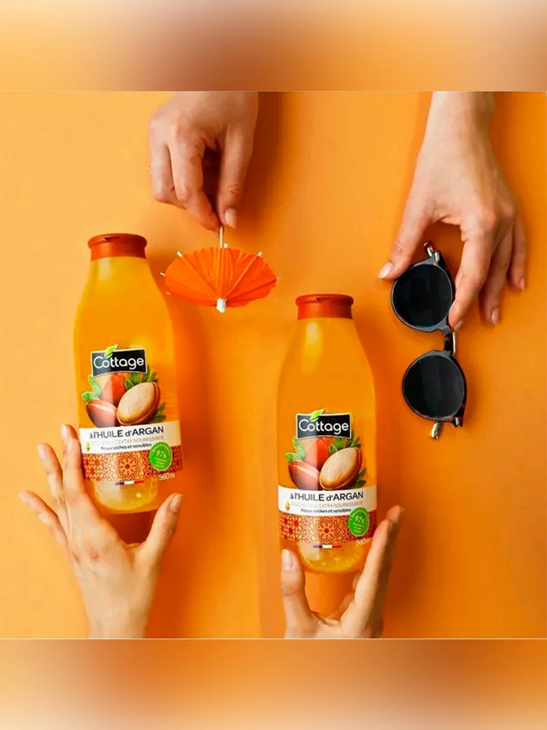 COTTAGE Питательный гель для душа с маслом АРГАНЫ Extra Nourishing Precious Oil, 560мл