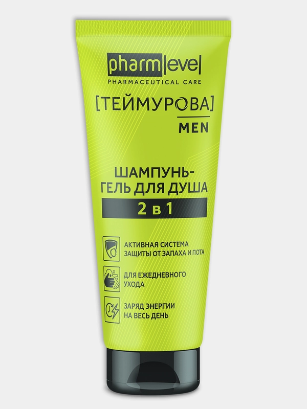 Pharmlevel Гель для душа + Шампунь 2 в 1 ТЕЙМУРОВА MAN, 220 мл, Зеленая Дубрава