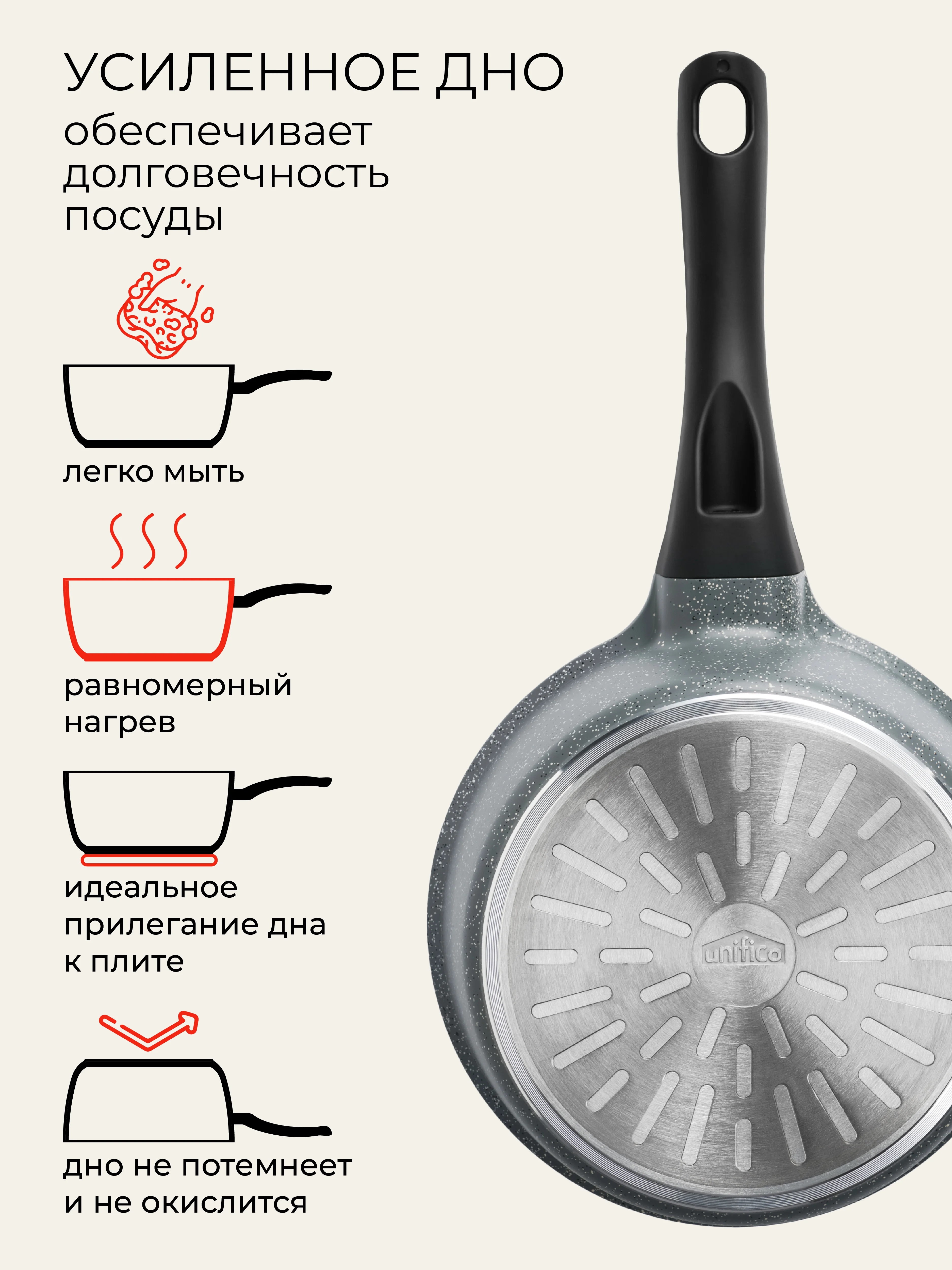 Ковш 1,8л Unifico Ispirato quarzo с крышкой