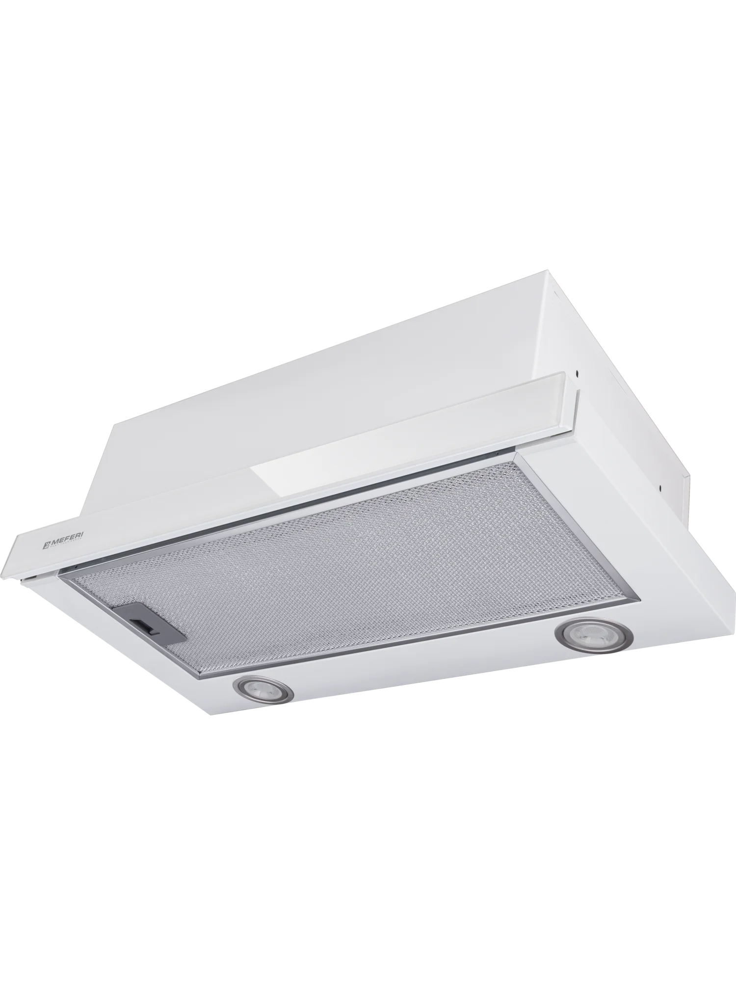 Белый телескопическая вытяжка MEFERI SLIDEBOX60WH GLASS ULTRA, 60 см, белый