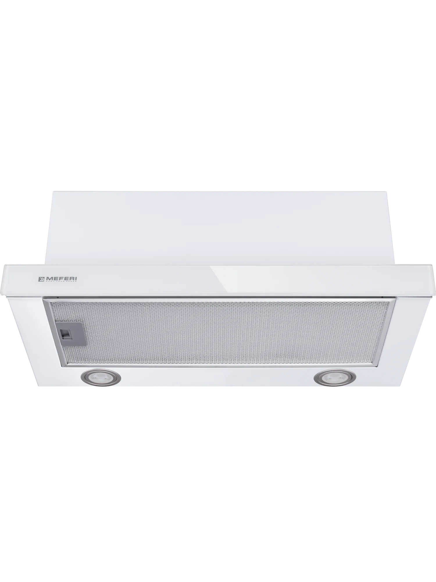 Белый телескопическая вытяжка MEFERI SLIDEBOX60WH GLASS ULTRA, 60 см, белый