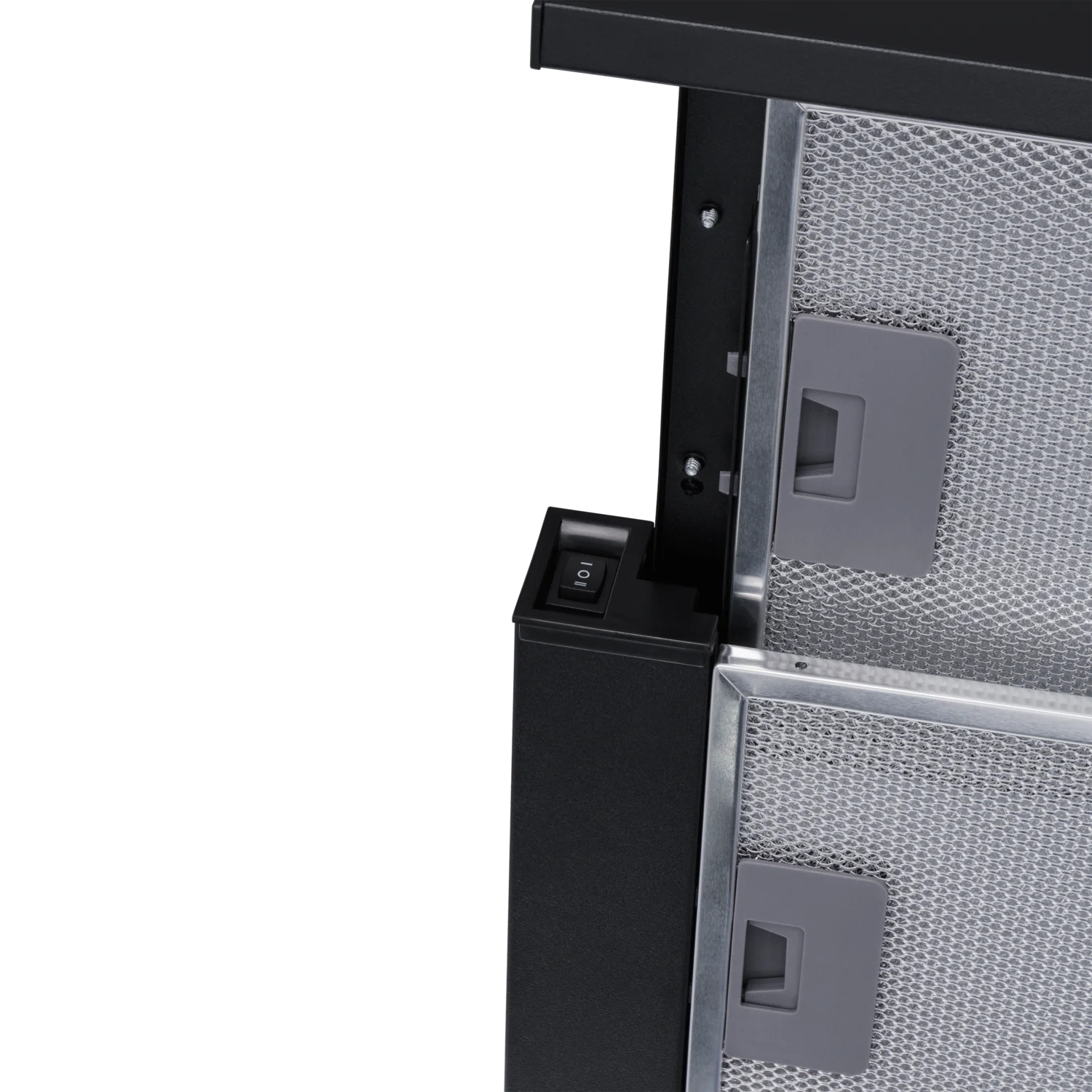 Черный телескопическая вытяжка MEFERI SLIDEBOX60BK LIGHT, 60 см, черный, 650m3/h