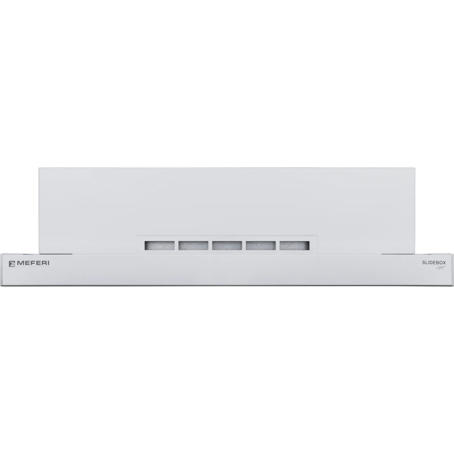 Белый телескопическая вытяжка MEFERI SLIDEBOX60WH LIGHT, 60 см, белый, отвод, циркуляция