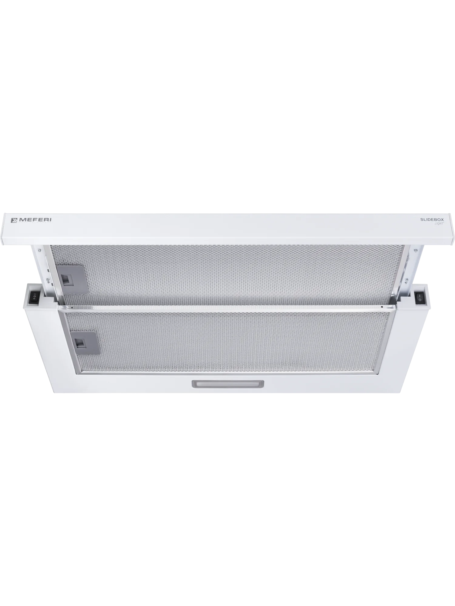 Белый телескопическая вытяжка MEFERI SLIDEBOX60WH LIGHT, 60 см, белый, отвод, циркуляция