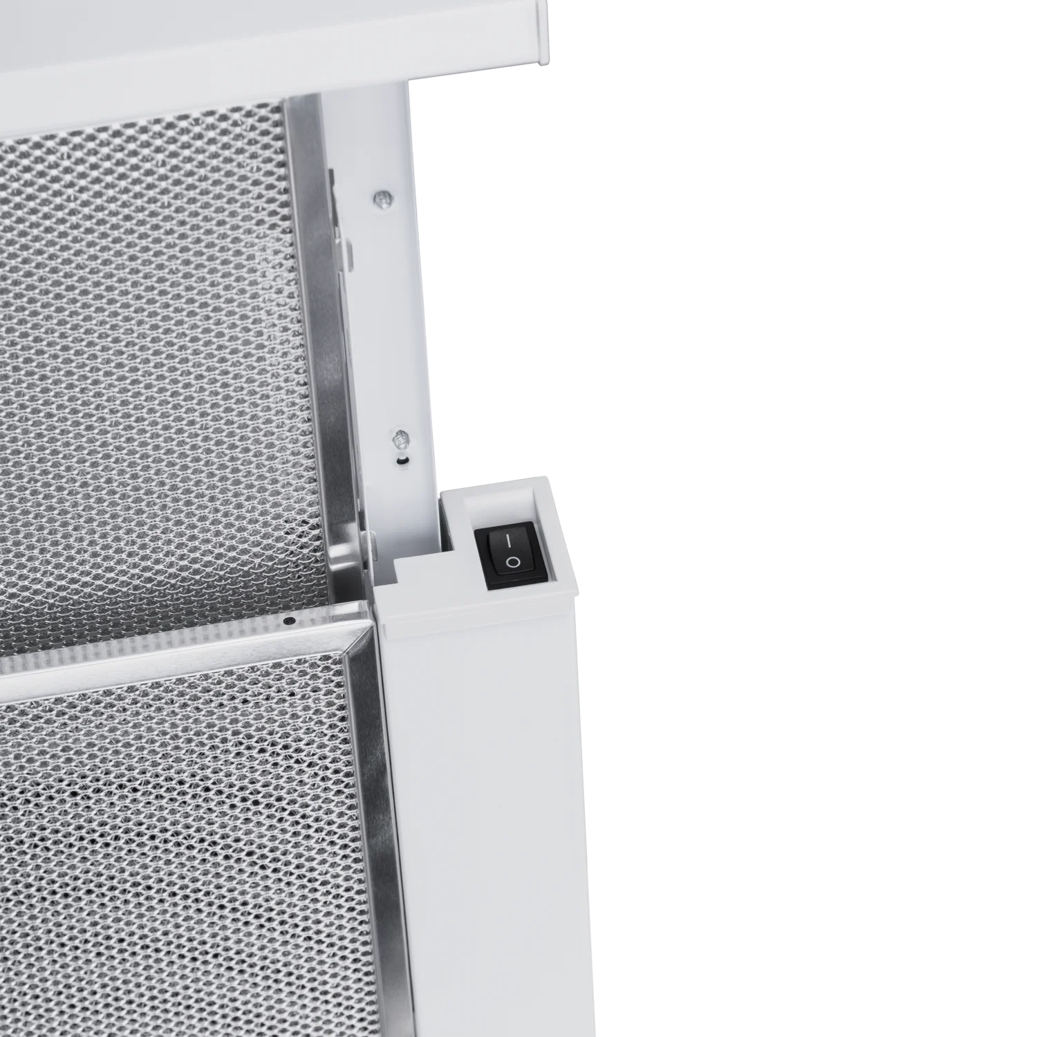 Белый телескопическая вытяжка MEFERI SLIDEBOX60WH LIGHT, 60 см, белый, отвод, циркуляция