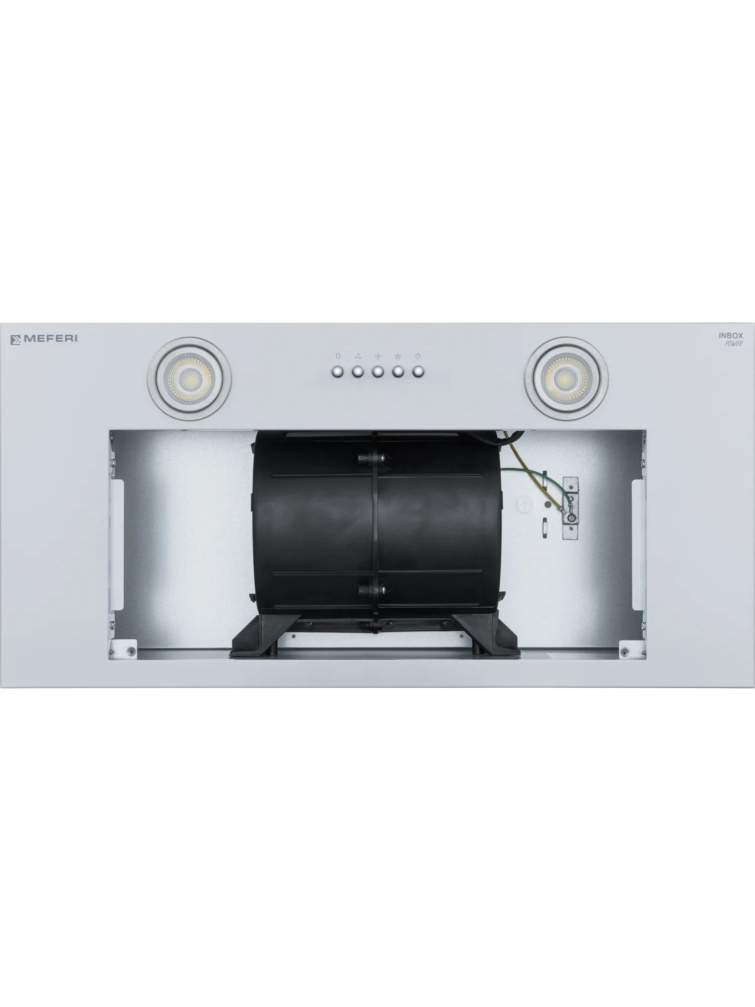 Белый вытяжка для кухни MEFERI INBOX60WH POWER, 60 см, белый, отвод, циркуляция