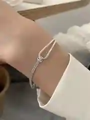 Серый металлик компплект украшений, бижутерия, серьги, браслет, подарок на Новый год