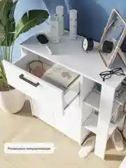 Комод с дверцами ящиком  и полками из ЛДСП Белый