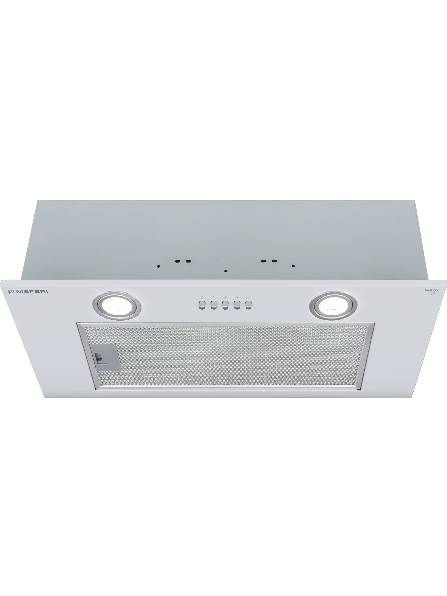 Белый вытяжка для кухни встраиваемая MEFERI INBOX60WH LIGHT, ширина 60 см, белый