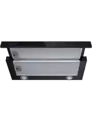 Черный выдвижная вытяжка встраиваемая MEFERI SLIDEBOX60BK GLASS ULTRA, черная телескопическая