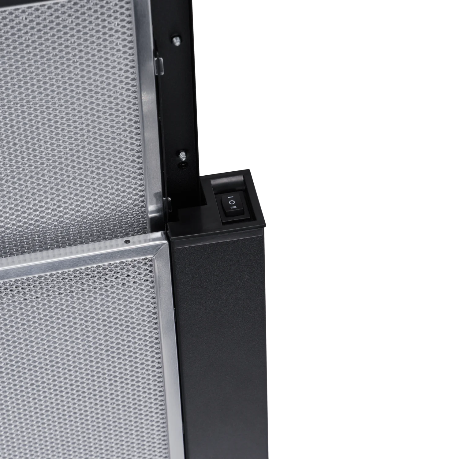 Черный выдвижная вытяжка встраиваемая MEFERI SLIDEBOX60BK GLASS ULTRA, черная телескопическая