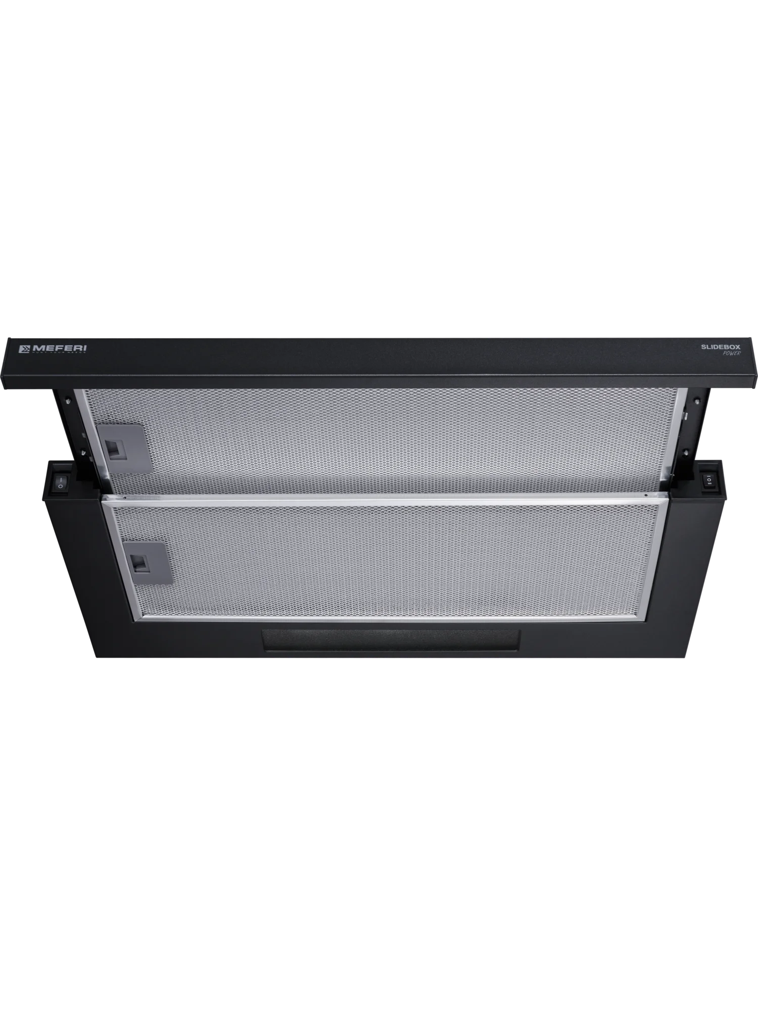 Черный телескопическая вытяжка на кухню встраиваемая MEFERI SLIDEBOX60BK POWER, 60 см, черный