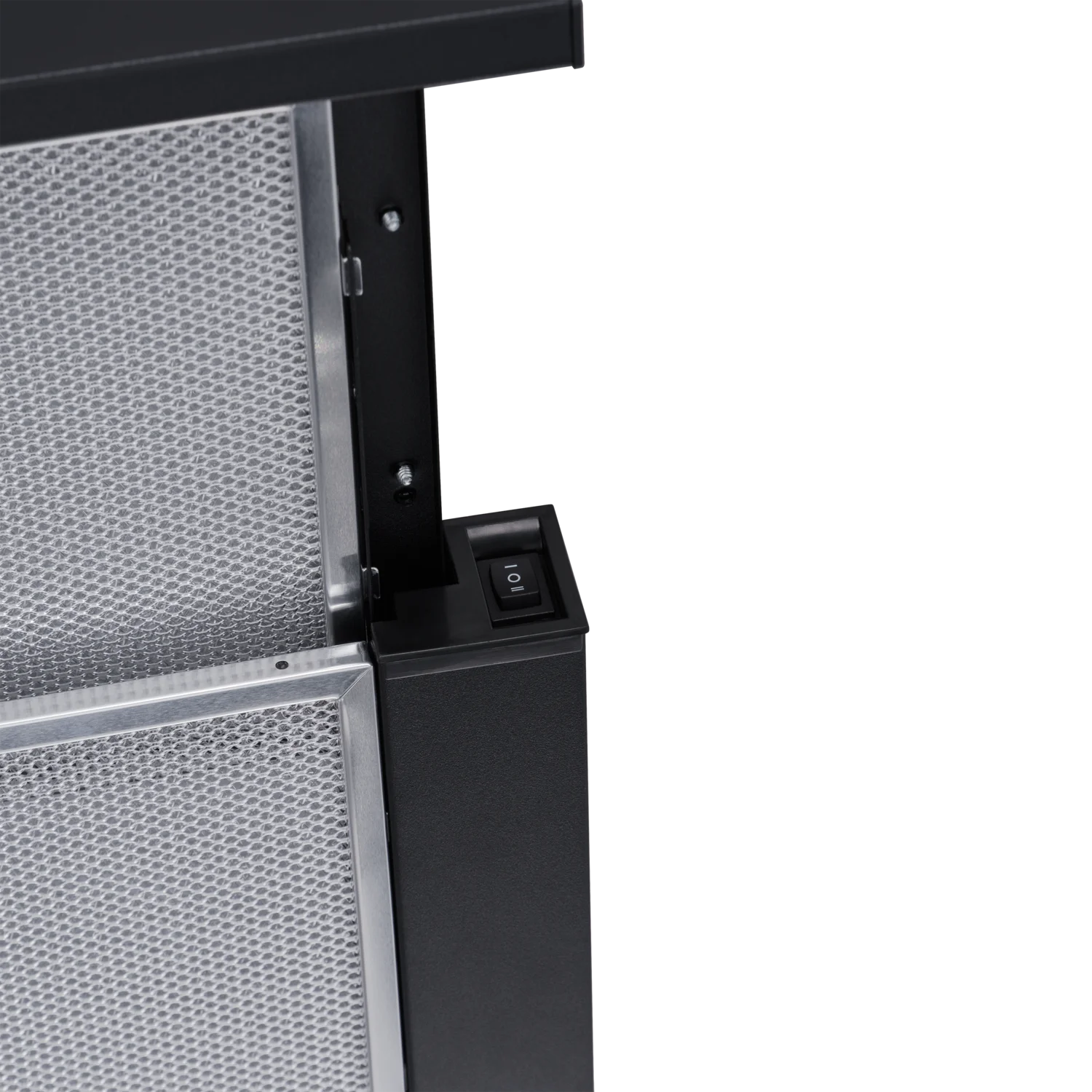Черный телескопическая вытяжка на кухню встраиваемая MEFERI SLIDEBOX60BK POWER, 60 см, черный