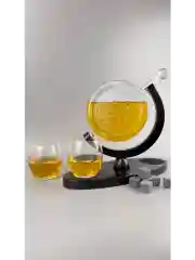 Черный декантер стеклянный для виски и вина, графин глобус