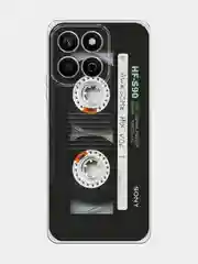 Хром силиконовый чехол на Honor X7c / Хонор X7c прозрачный, с принтом, защита камеры