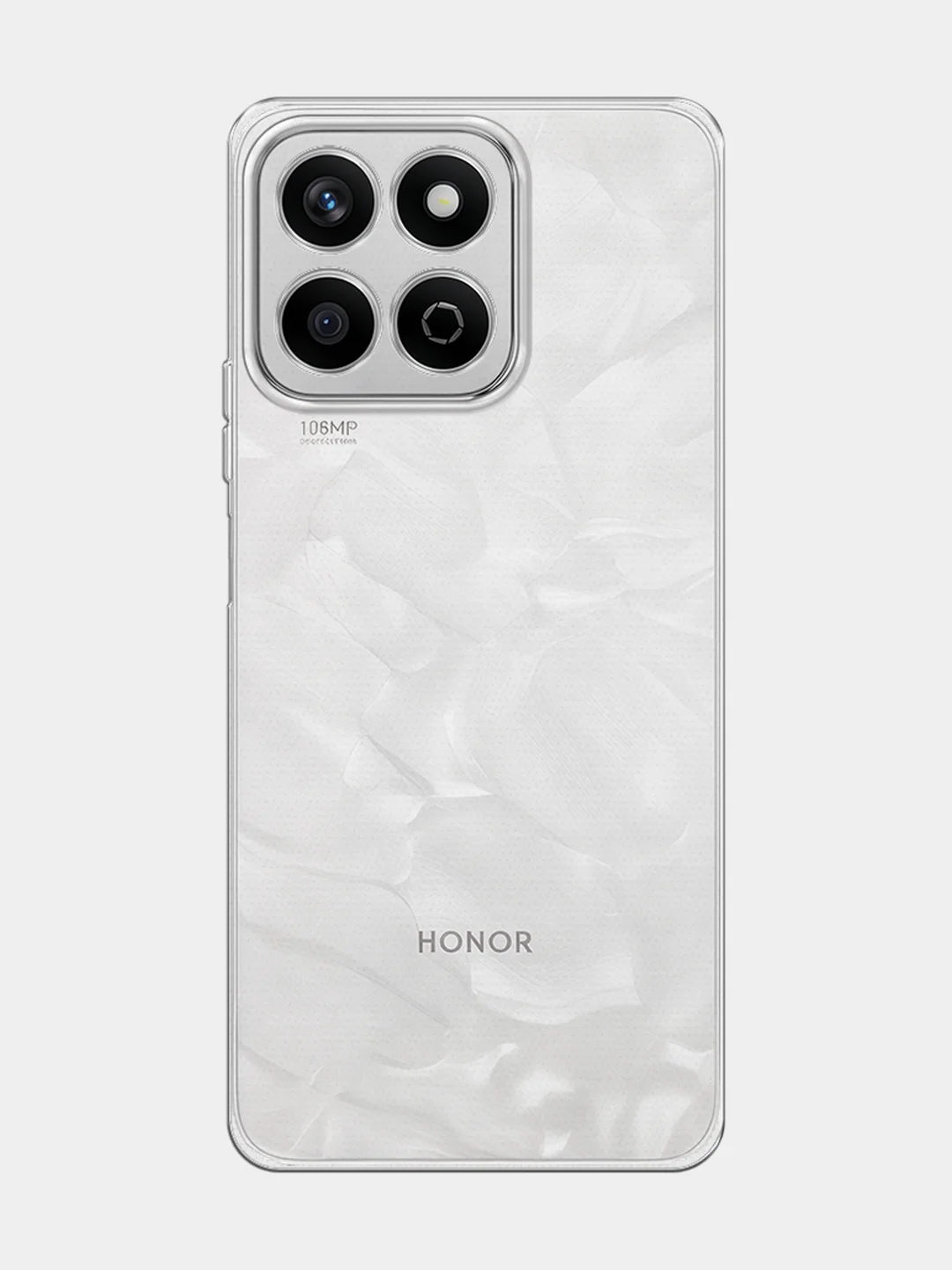 Прозрачный силиконовый чехол на Honor X7c / Хонор X7c прозрачный, с принтом, защита камеры