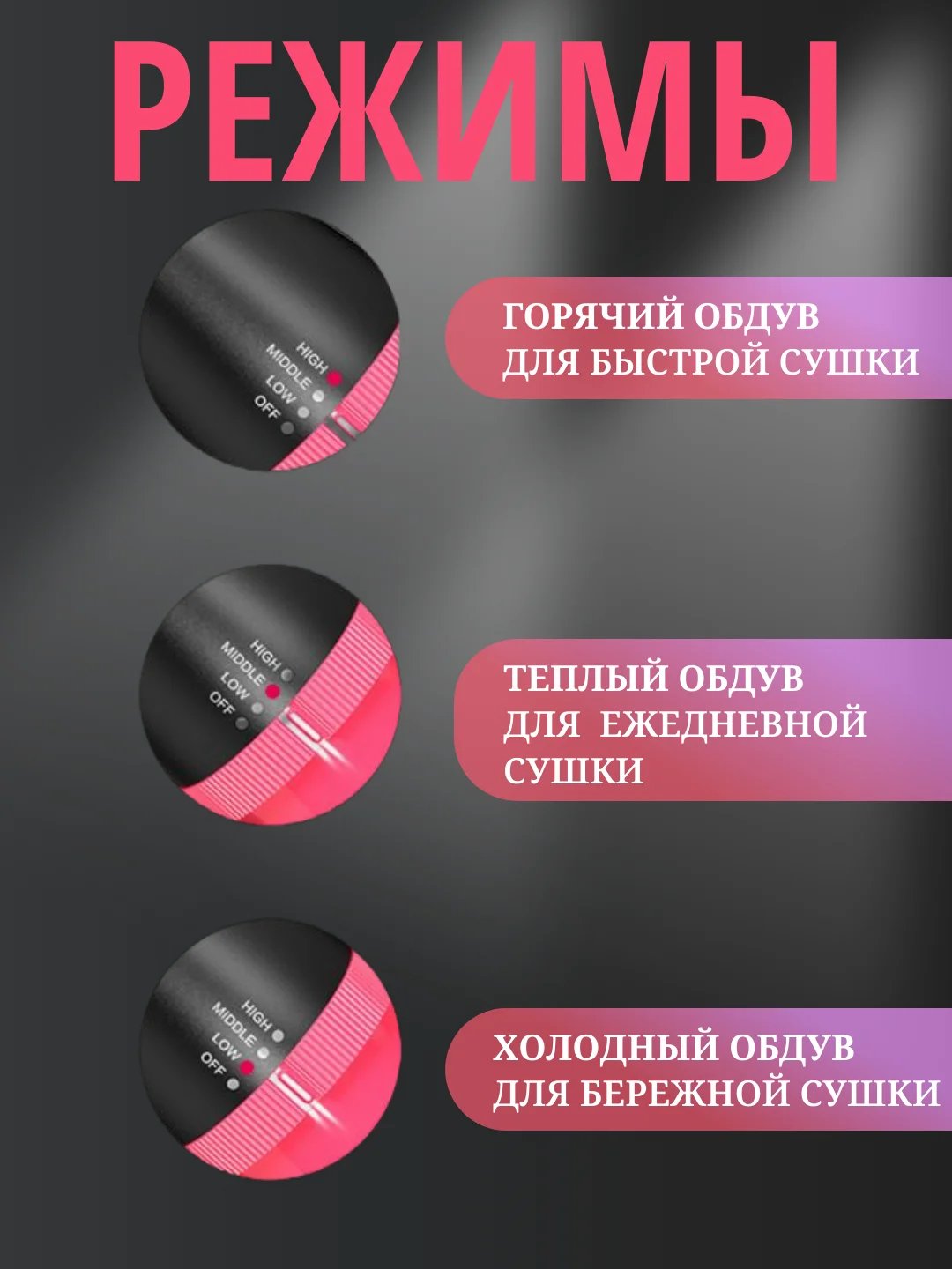 Розовый фен-расческа, стайлер, брашинг, расческа 3 в 1